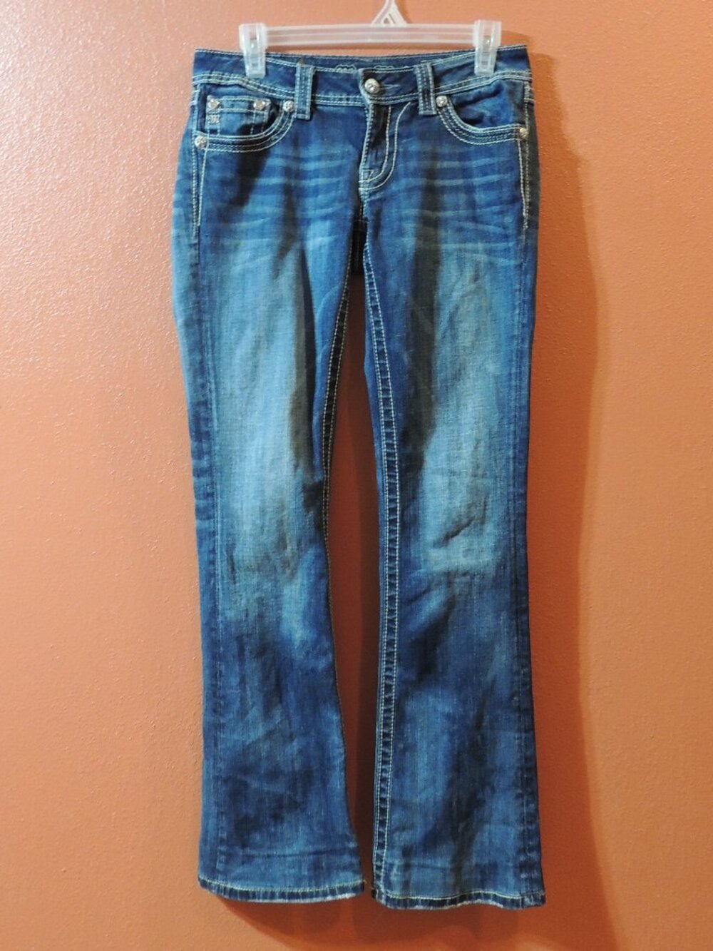 Miss Me Jeans Woman 27 Blue Bling Pocket Outdoor House Club Party Denim Jeans